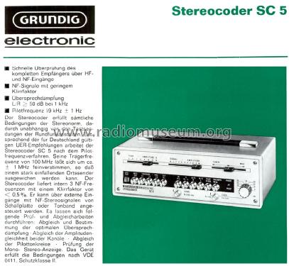 Stereocoder SC5; Grundig Radio- (ID = 2404647) Equipment