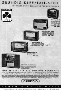 Kleeblatt-Serie 1950 Type 266W / Super 266W; Grundig Radio- (ID = 2340257) Radio