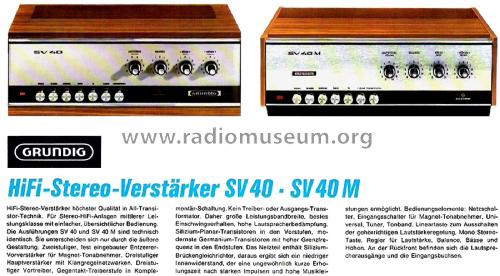 SV40M; Grundig Radio- (ID = 2612025) Ampl/Mixer