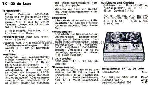 TK120 de Luxe; Grundig Radio- (ID = 2864810) R-Player