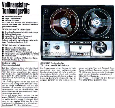 TK140 de Luxe; Grundig Radio- (ID = 2864926) R-Player