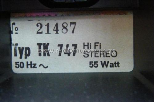 TK747 HiFi-Stereo; Grundig Radio- (ID = 1100684) R-Player