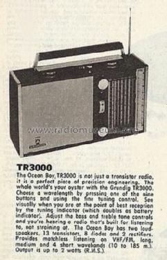 Ocean-Boy Transistor 3000; Grundig Radio- (ID = 1145196) Radio