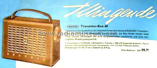 Transistor Box 60; Grundig Radio- (ID = 2082948) Radio