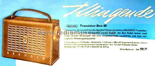 Transistor Box 60; Grundig Radio- (ID = 2624706) Radio