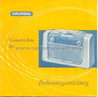 UKW-Concert-Boy 58; Grundig Radio- (ID = 342524) Radio