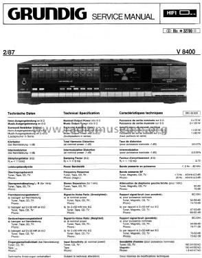 Verstärker V-8400; Grundig Radio- (ID = 2612364) Ampl/Mixer