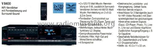 Verstärker V-8400; Grundig Radio- (ID = 2612376) Ampl/Mixer