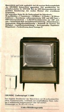 Zauberspiegel S5000; Grundig Radio- (ID = 2138575) Television