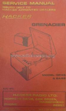 Grenadier Record Player GP45; Hacker Radio Ltd., (ID = 1770713) R-Player