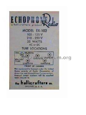 Echophone EX-102; Hallicrafters, The; (ID = 912641) Radio