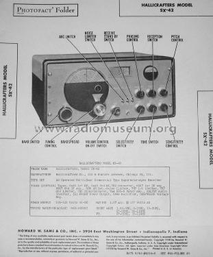 SX-42 ; Hallicrafters, The; (ID = 1471366) Amateur-R