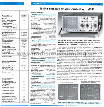 35 MHz Analog Oscilloscope HM303-6; HAMEG GmbH, (ID = 2618971) Equipment