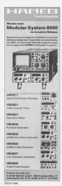 Grundgerät HM8001-1; HAMEG GmbH, (ID = 2629068) Equipment