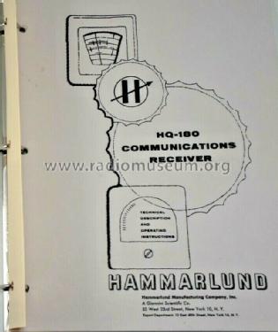HQ-One Eighty HQ-180; Hammarlund Mfg. Co. (ID = 2714219) Amateur-R