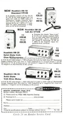 VTVM IM-18; Heathkit Brand, (ID = 1816949) Equipment