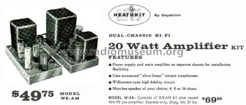 Williamson Type Amplifier W-3AM; Heathkit Brand, (ID = 1812156) Ampl/Mixer