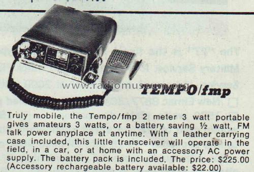 2 Meter 3 Watt Portable Trasceiver TEMPO/fmp; Henry Radio, Inc.; (ID = 2062590) Amat TRX