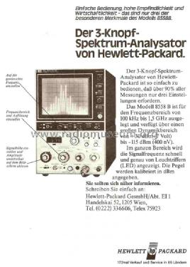 Spectrum Analyzer HP8558B; Hewlett-Packard, HP; (ID = 772017) Equipment