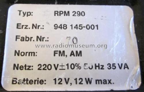 Rundfunk Pegelmeßgerät RPM290; Hirschmann GmbH & Co (ID = 1718681) Equipment