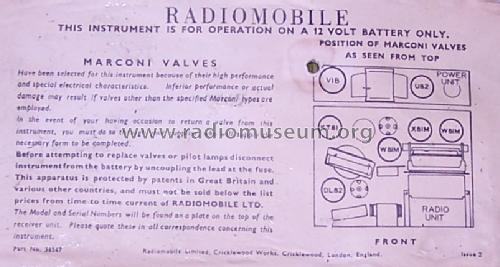 Radiomobile 100; His Master's Voice (ID = 1042663) Car Radio