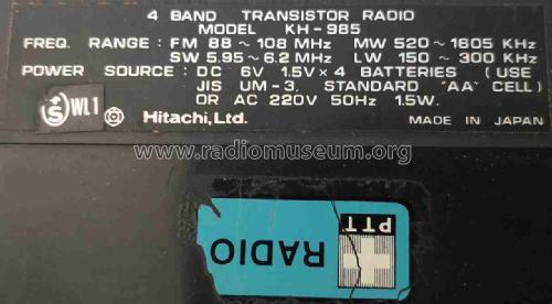 All Transistor Portable Radio KH-985; Hitachi Ltd.; Tokyo (ID = 2853871) Radio