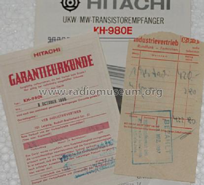 KH-980E; Hitachi Ltd.; Tokyo (ID = 873481) Radio