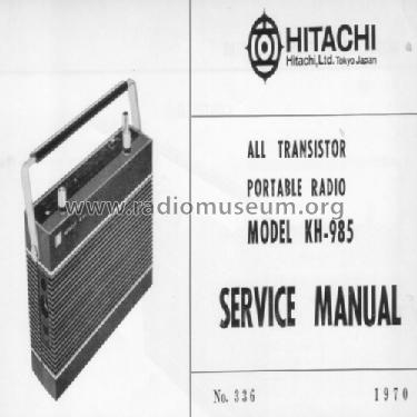 All Transistor Portable Radio KH-985; Hitachi Ltd.; Tokyo (ID = 1458907) Radio