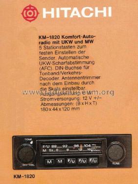 KM-1820; Hitachi Ltd.; Tokyo (ID = 1595392) Car Radio