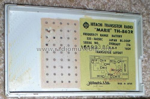 Marie 8 Transistor TH-862R; Hitachi Ltd.; Tokyo (ID = 1503864) Radio