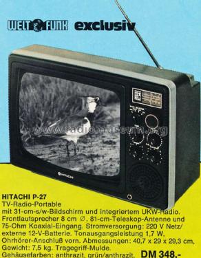 P-27FM; Hitachi Ltd.; Tokyo (ID = 1249775) TV Radio