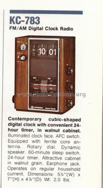 FM/AM All Transistor Digital Clock Radio KC783; Hitachi Ltd.; Tokyo (ID = 1878672) Radio
