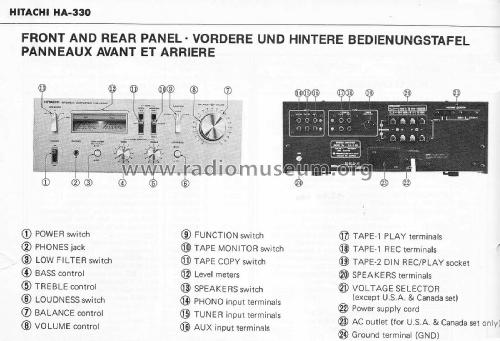 Stereo Amplifier HA-330; Hitachi Ltd.; Tokyo (ID = 1785824) Ampl/Mixer