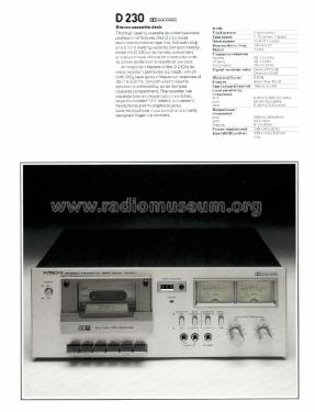 Stereo Cassette Tape Deck D-230; Hitachi Ltd.; Tokyo (ID = 3000193) R-Player