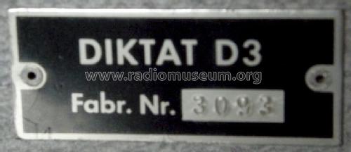 Diktat D3; Holzinger & Co. GmbH (ID = 1202265) R-Player