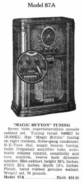 Tiffany Tone 87A; Horn Radio Mfg. Co., (ID = 1531004) Radio