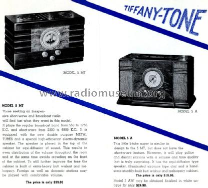 Tiffany Tone 5 MT ; Horn Radio Mfg. Co., (ID = 1711478) Radio