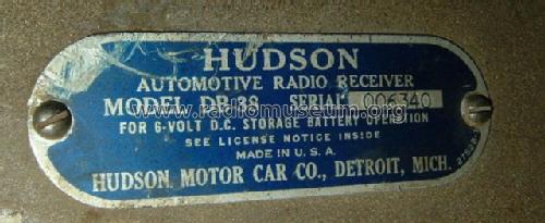 DB-38 ; Hudson Motor Car Co. (ID = 169590) Car Radio
