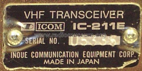 IC-211E; Icom, Inoue (ID = 2360026) Amat TRX