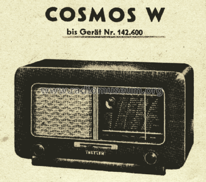 Cosmos W bis Gerät Nr 142.600; Ingelen, (ID = 2534807) Radio