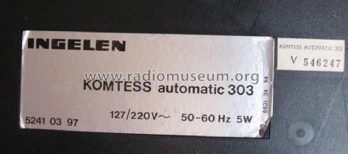 Komtess automatic 303 52410395 / 52410397; Ingelen, (ID = 652401) Radio