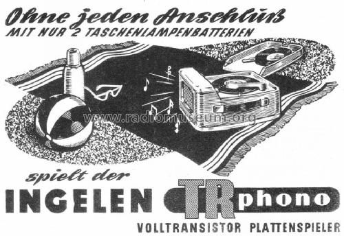 Plattenspieler TR phono; Ingelen, (ID = 1173478) R-Player