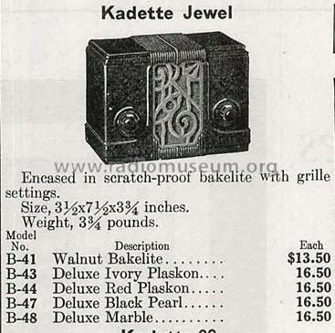 Kadette Jewel 43 ; International Radio (ID = 1731663) Radio