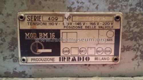 BM16; Irradio; Milano (ID = 1600750) Radio