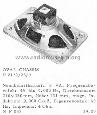 Oval-Lautsprecher P2132/25/9; Isophon, E. Fritz & (ID = 1502138) Altavoz-Au