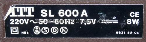 SL 600; ITT Schaub-Lorenz (ID = 673563) R-Player