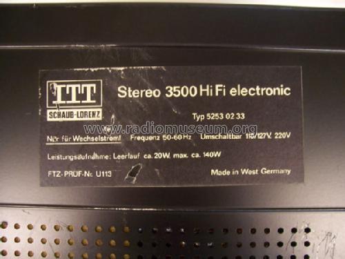 Stereo 3500 HiFi Electronic; ITT Schaub-Lorenz (ID = 397659) Radio