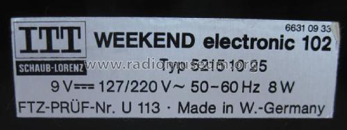 Weekend electronic 102 52151025; ITT Schaub-Lorenz (ID = 1866384) Radio