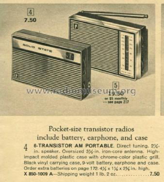 Solid State - 6 Transistor Superheterodyne 1133 ; JCPenney, Penney's, (ID = 2770204) Radio