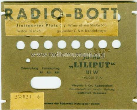 Liliput 111W; Jotha-Radio, El.-App (ID = 533529) Radio